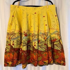 Amazon Yellow and Red A-Line Skirt